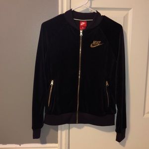 Dark purple velvet track jacket